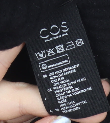 COS Women's Black Wool Chunky Knit Relaxed Jumper Size 10