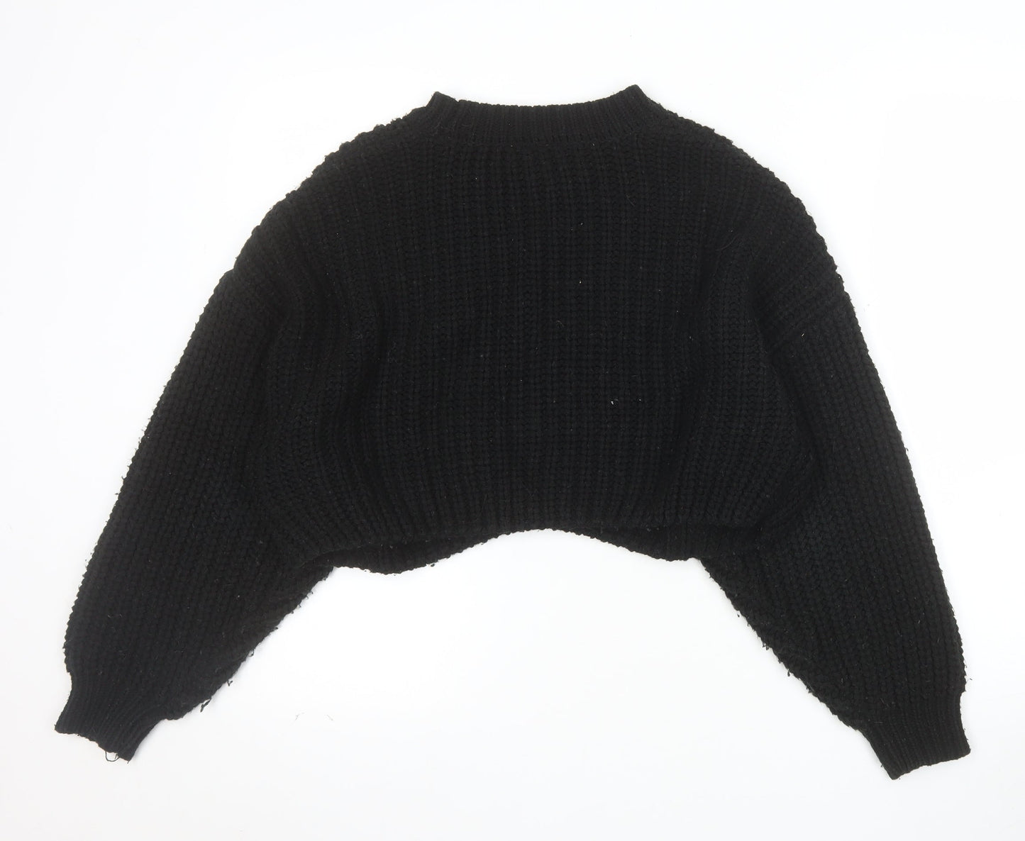 Topshop Women’s Black Chunky-Knit Pullover Jumper Size S