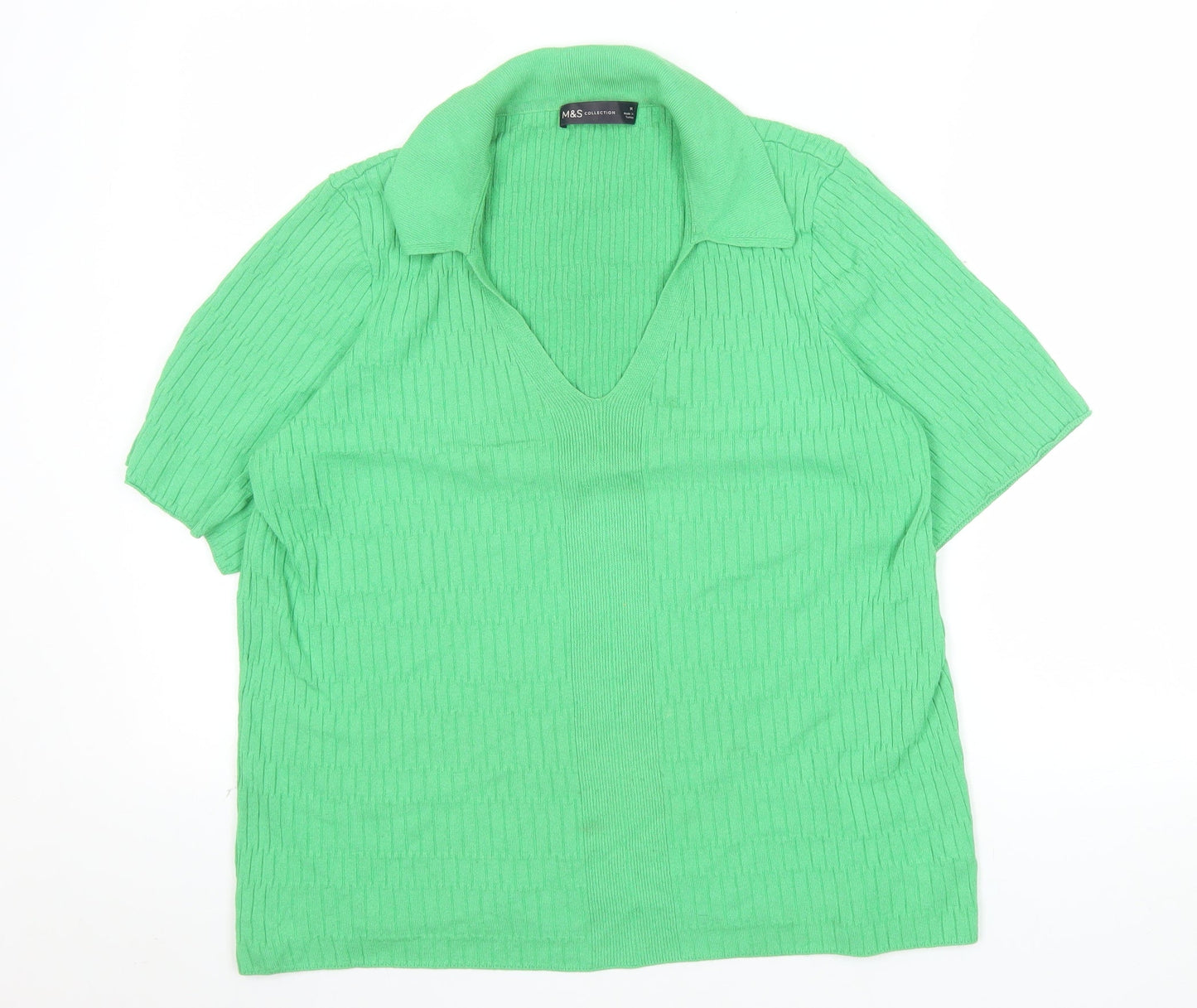 Marks and Spencer Women’s Green Viscose Polo Knit Top Size M