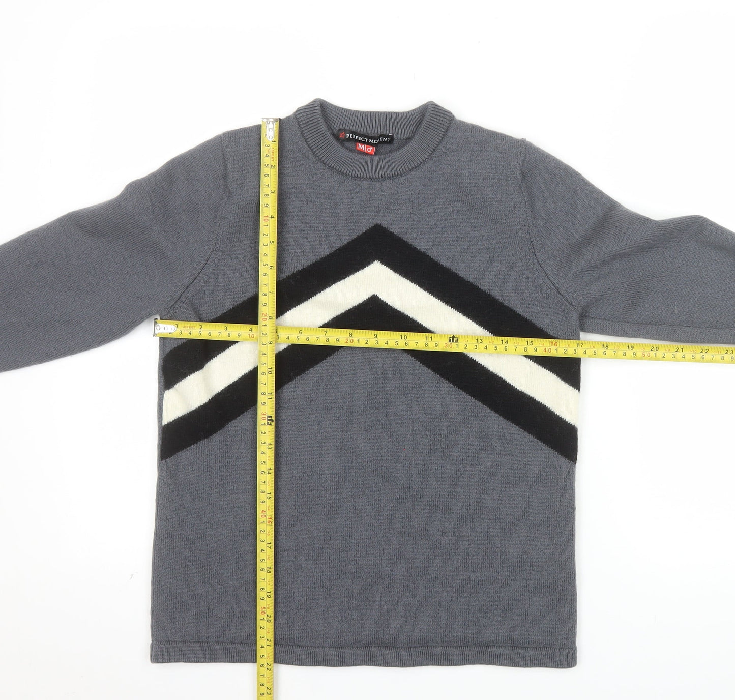 Perfect Moment Women Grey Merino Wool Pullover Jumper M