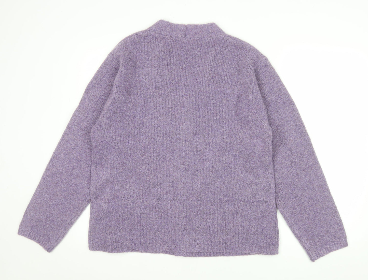 GU Women’s Purple Wool Blend V-Neck Button Cardigan Size S