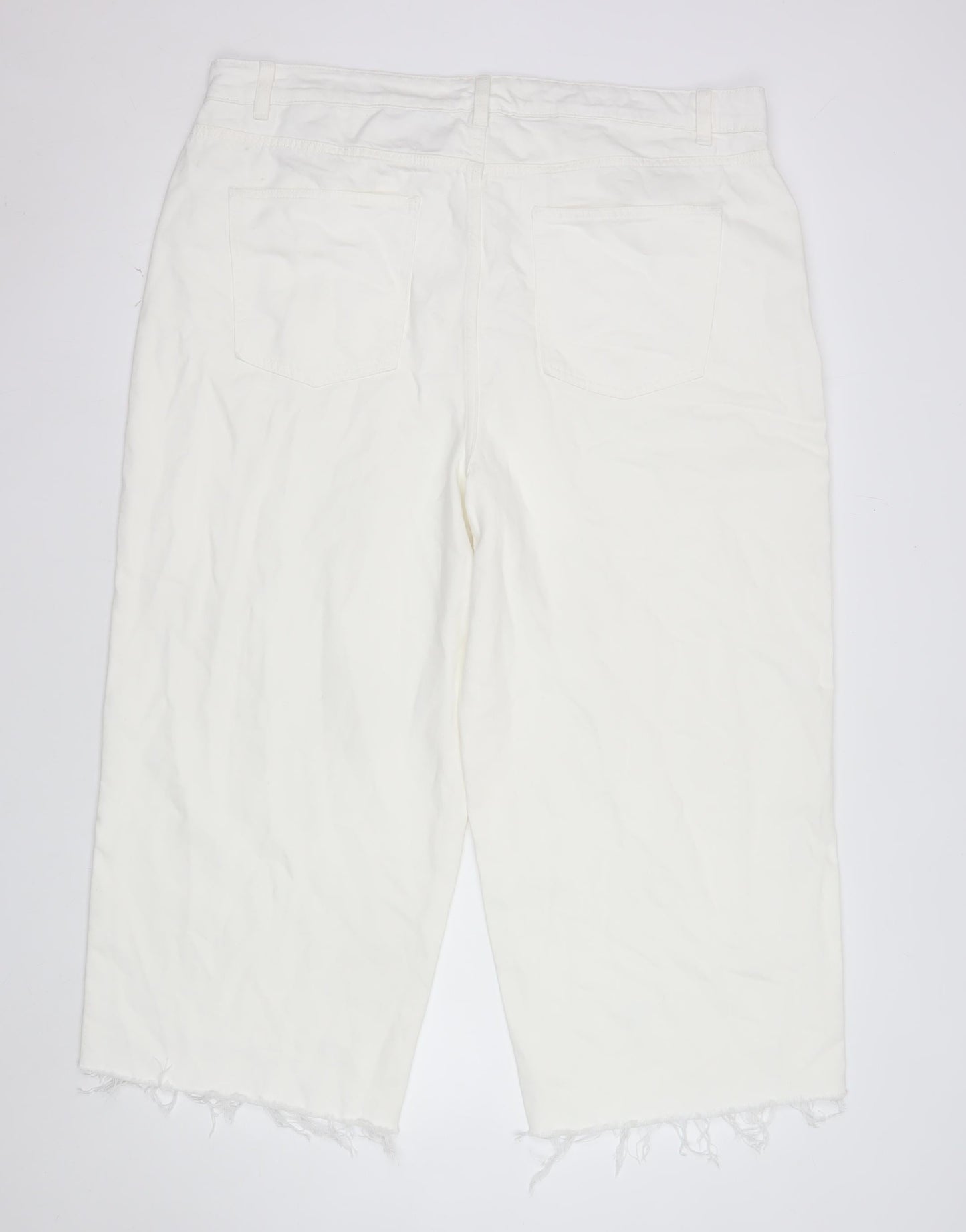 Marks and Spencer Women’s White Cropped Canvas Jeans Size 20