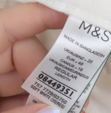 Marks and Spencer Women’s White Cropped Canvas Jeans Size 20