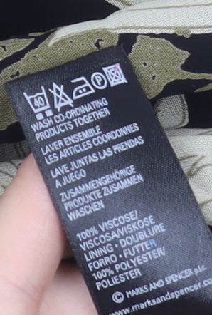 Marks and Spencer Women's Black Floral Viscose Tunic Blouse UK 20
