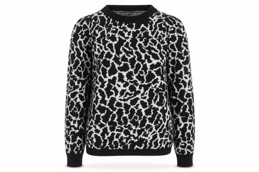 Vero Moda Women’s Black Animal Print Knit Jumper Size S