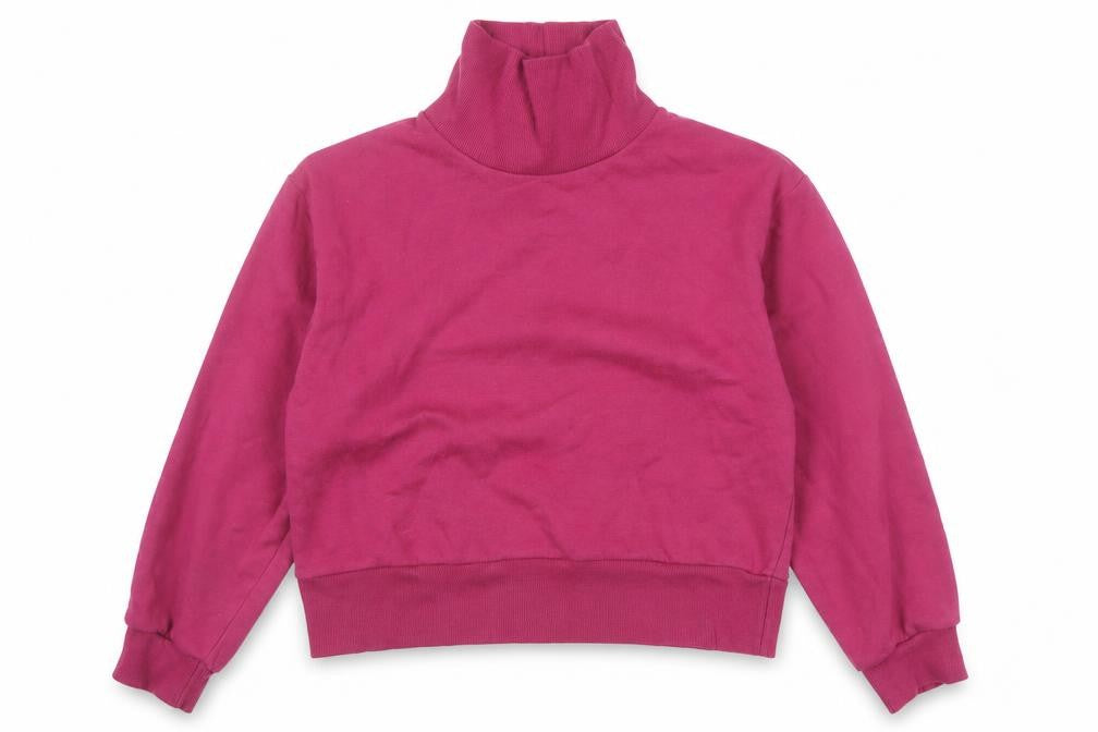 Hype Womens Magenta Long Sleeve Roll Neck Pullover Sweatshirt Size 14