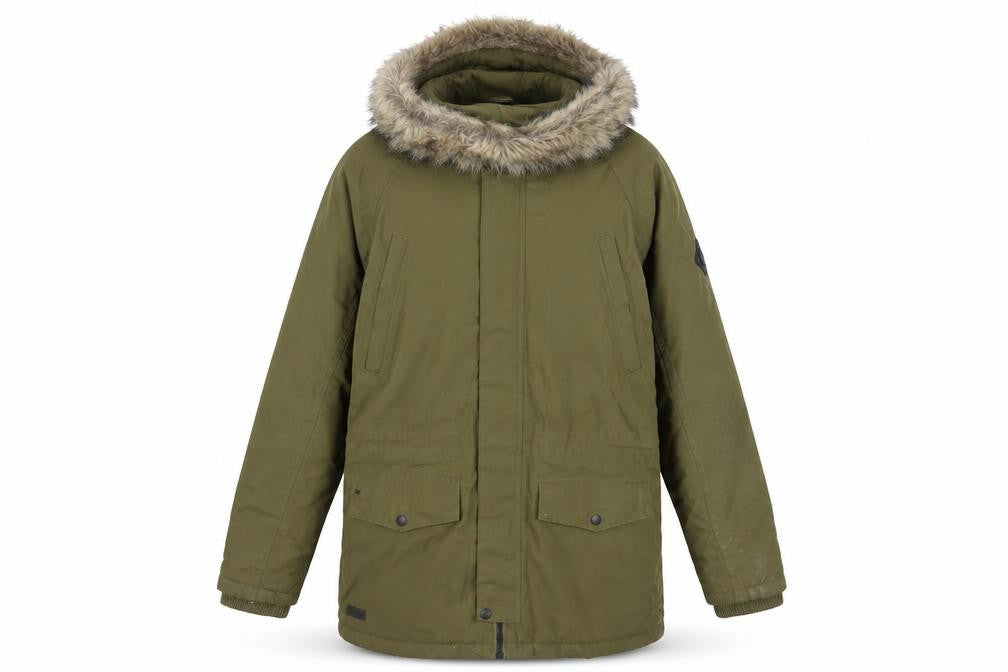 Regatta Women's Green Parka Jacket S Hooded Fur Trim Winter Coat