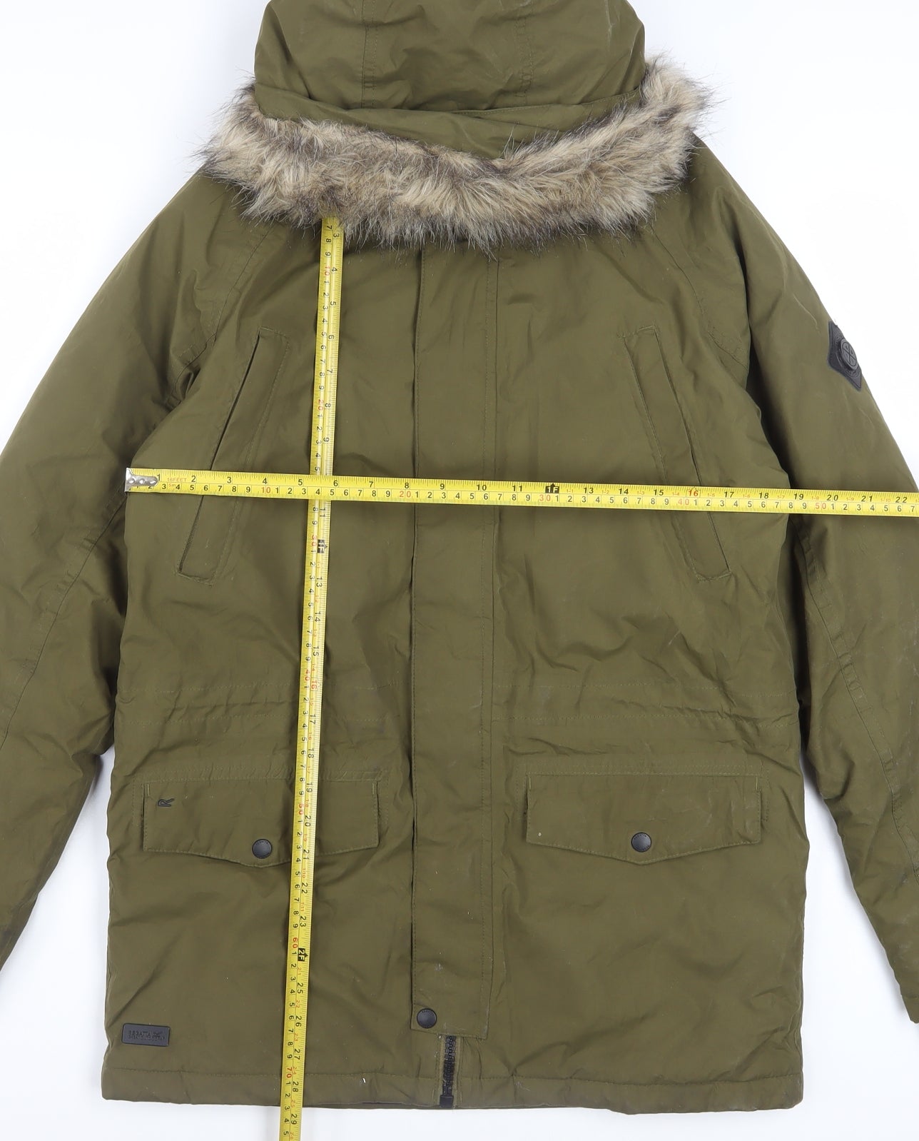 Regatta Women's Green Parka Jacket S Hooded Fur Trim Winter Coat