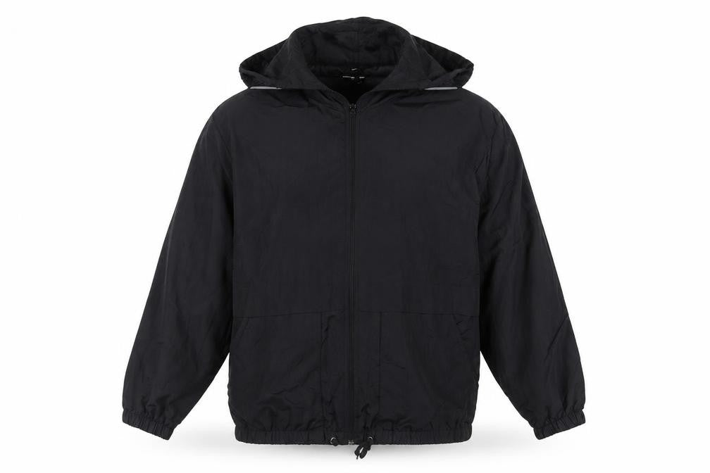 Claudia Barnes Sport Men's Black M Nylon Hooded Windbreaker Jacket