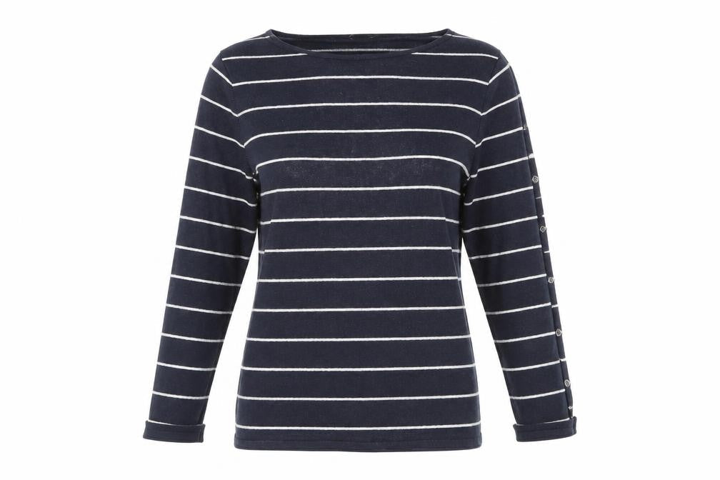 Mint Velvet Women’s Blue Striped Boat Neck Jumper Size 12