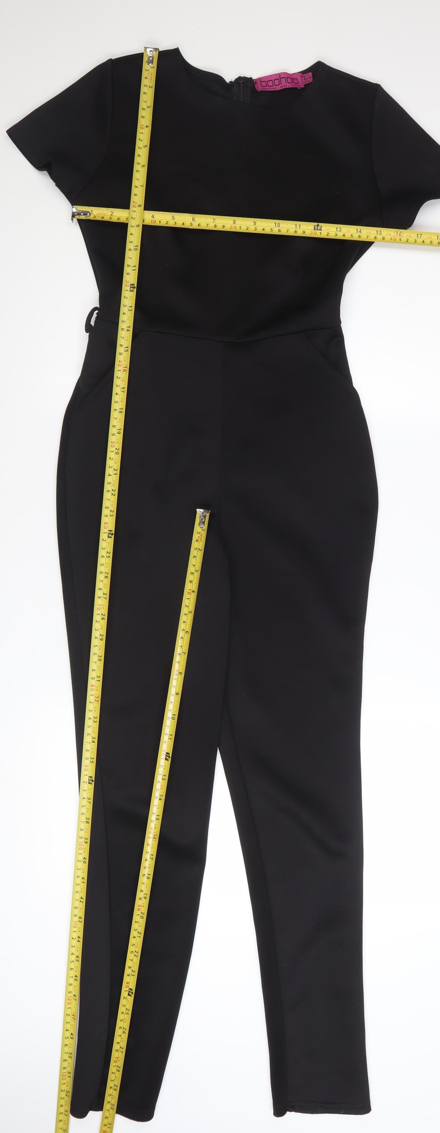Boohoo Women’s Black Short Sleeve Slim Fit Jumpsuit UK 8