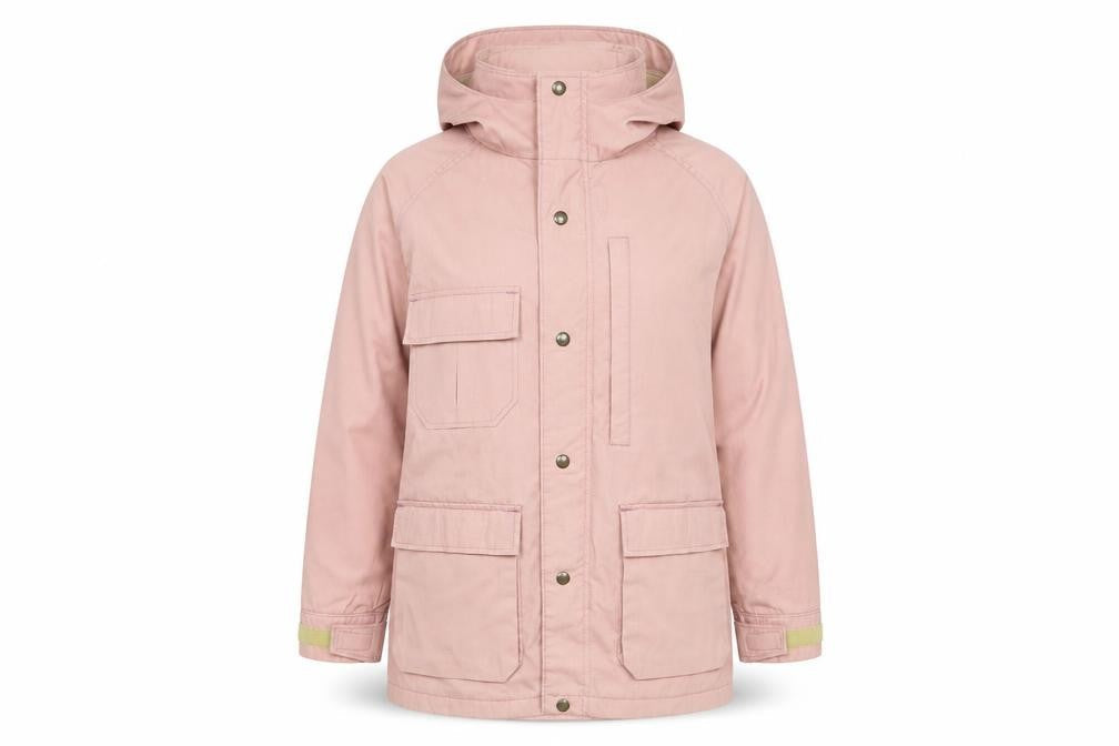 Woolrich Women Pink Hooded Parka Jacket M Water Resistant Cotton Blend
