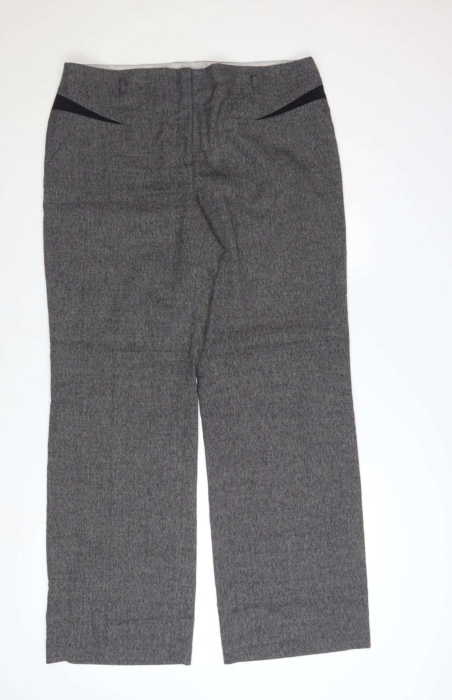 Next Women’s Grey Herringbone Dress Pants Size 16L Straight Leg