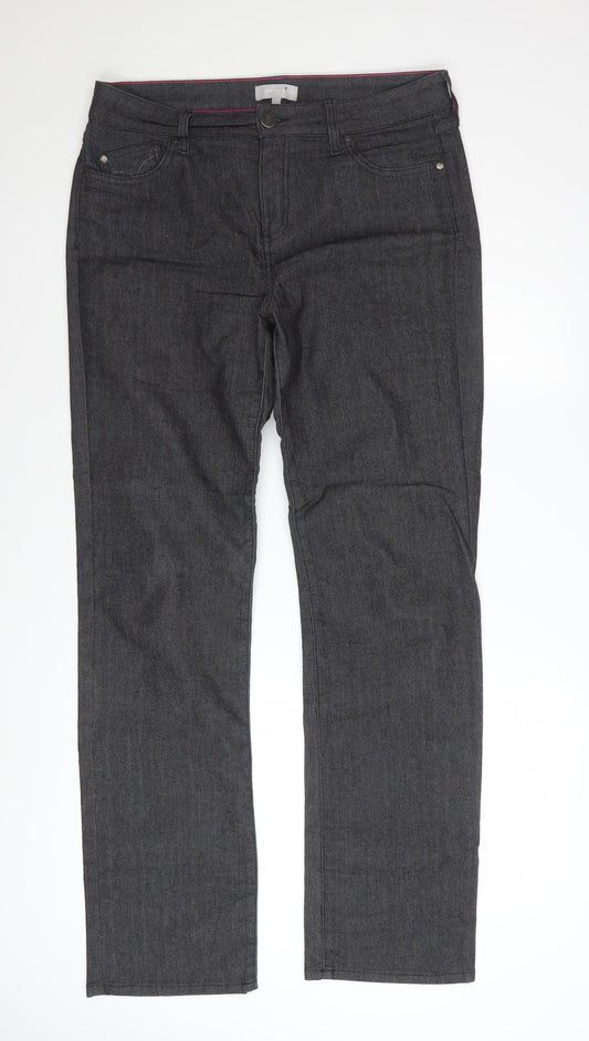 Marks and Spencer Per Una Women's Grey Straight Leg Jeans Size 14 L