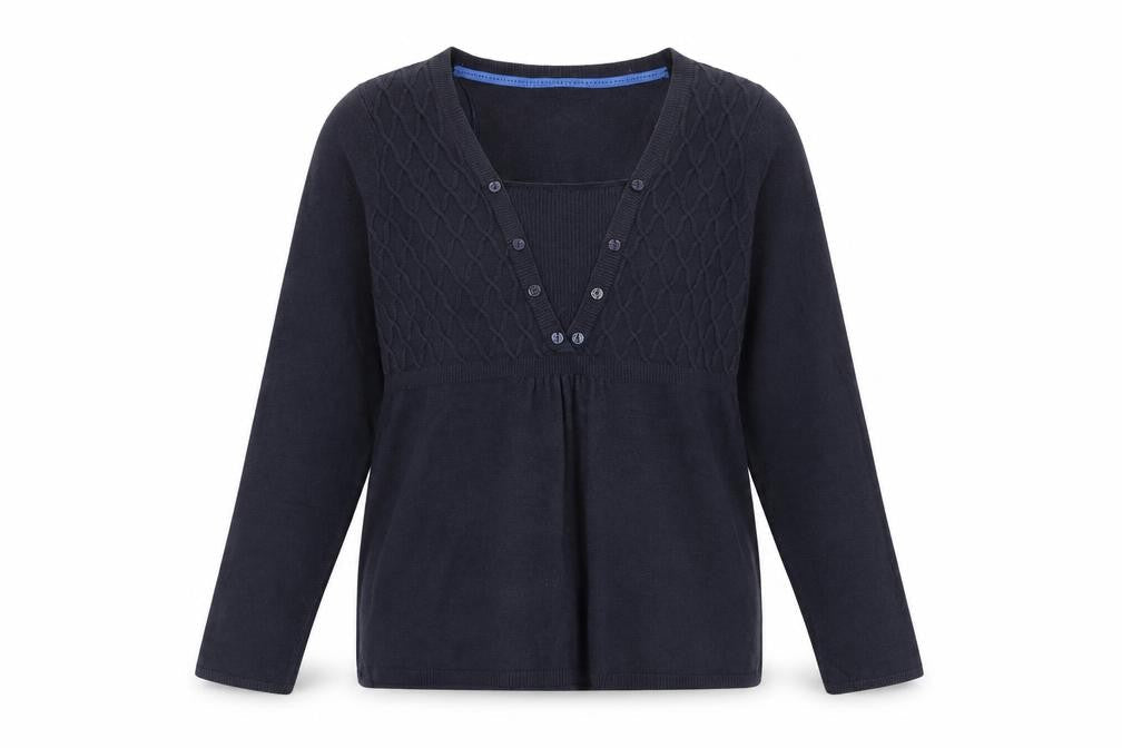 Marks & Spencer Per Una Women's Black Size 16 V-Neck Henley Jumper