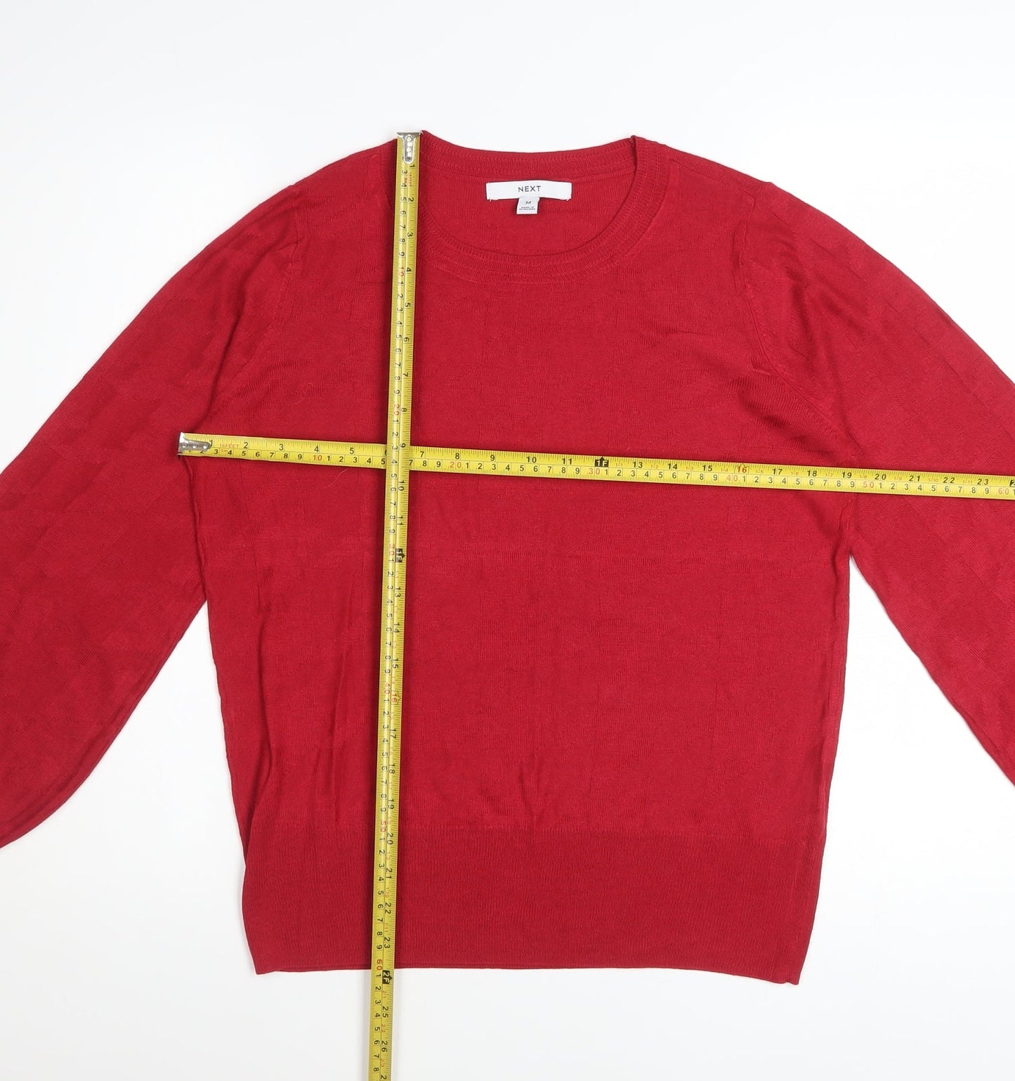 Next Women Red Crew Neck Knit Pullover Jumper Size 14
