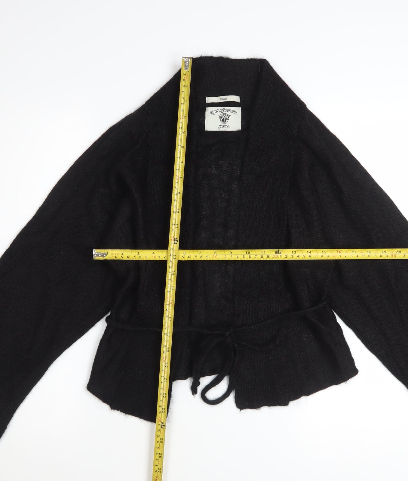 Tiger of Sweden Women Black Size S Mohair Blend Wrap Cardigan