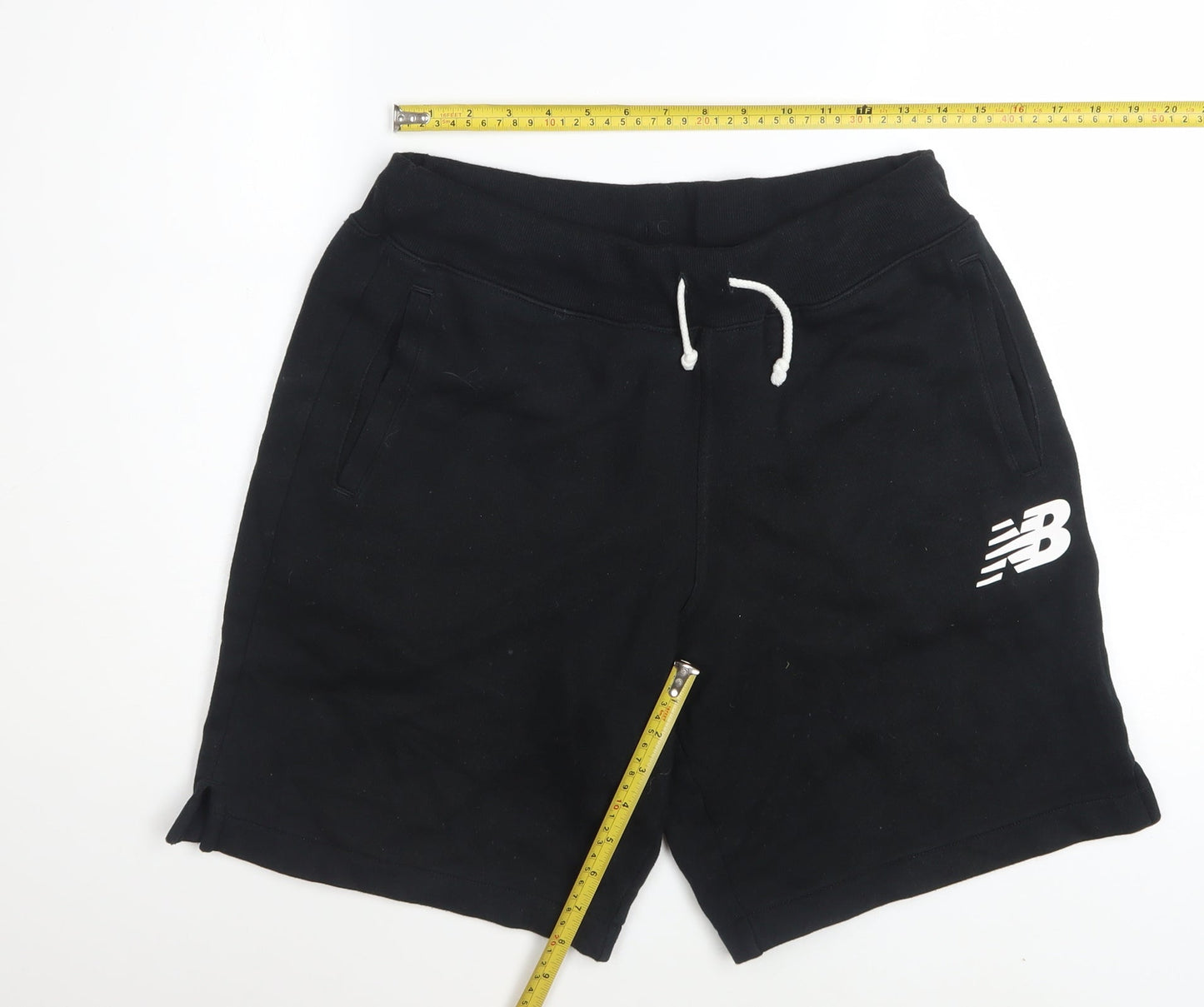 New Balance Men's Black M Sweat Shorts with Drawstring Waist