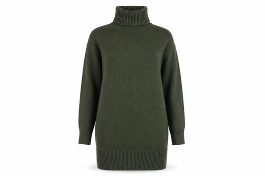 New Look Women Green Roll Neck Long Sleeve Jumper Dress Size S