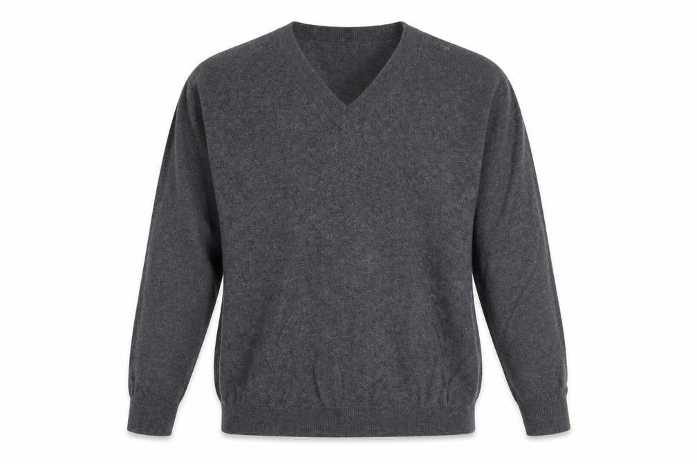 Gap Men's Grey XL Cashmere V-Neck Jumper Classic Knit