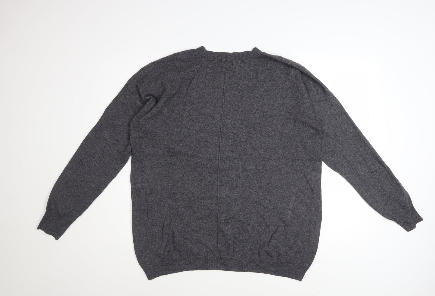 Gap Men's Grey XL Cashmere V-Neck Jumper Classic Knit