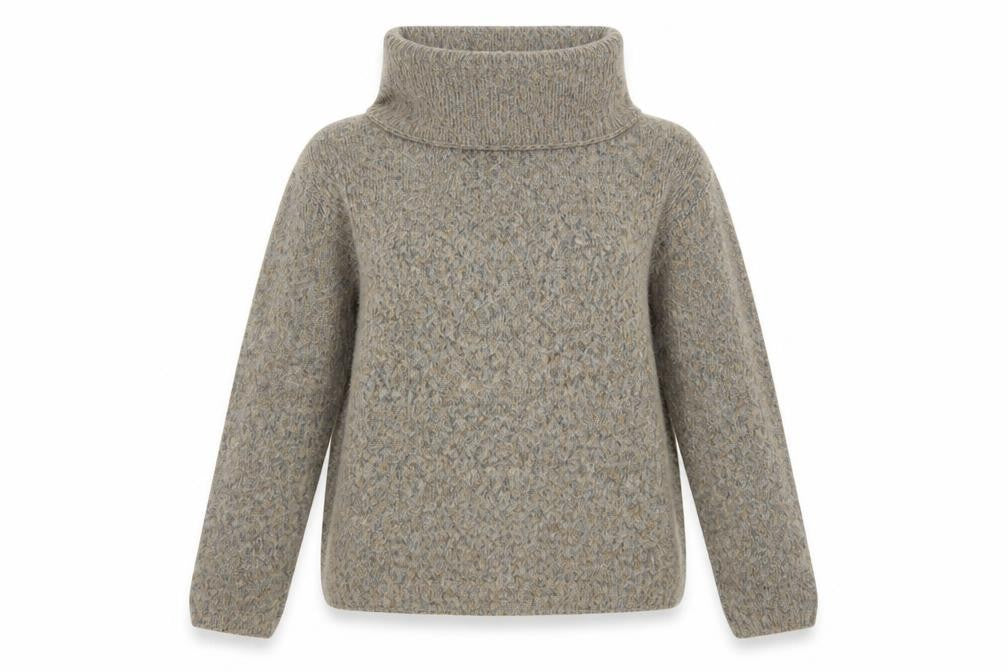 Marks & Spencer Women’s Beige Roll Neck Wool Blend Chunky Jumper M