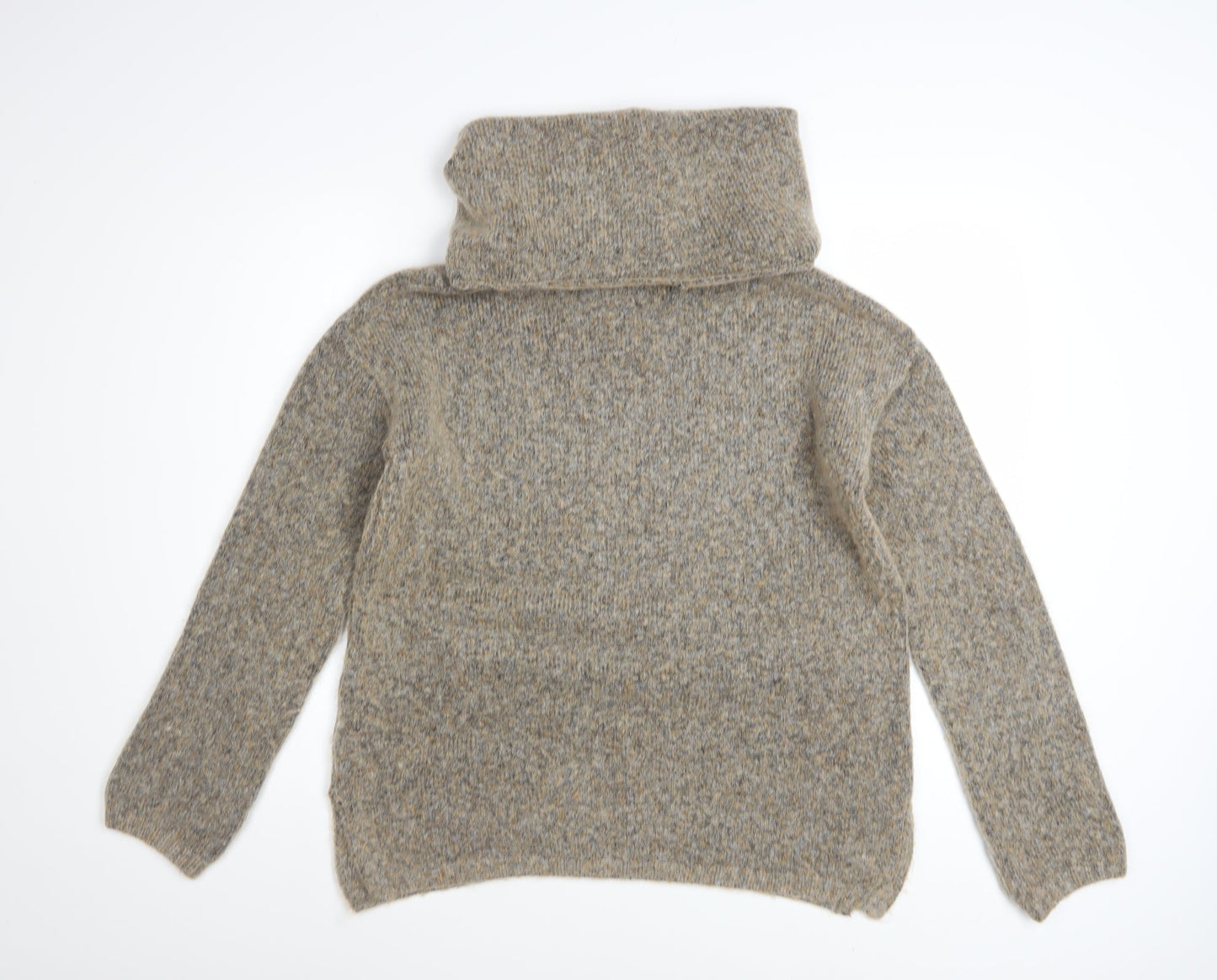 Marks and Spencer Women’s Beige Roll Neck Wool Blend Chunky Jumper M