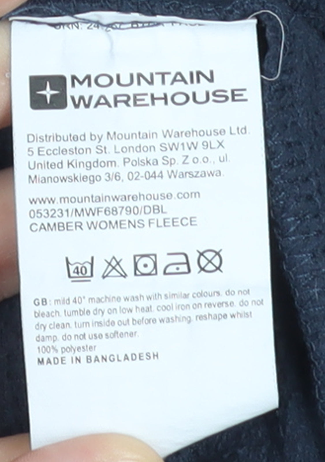 Mountain Warehouse Unisex Blue Fleece L Pullover Sweatshirt