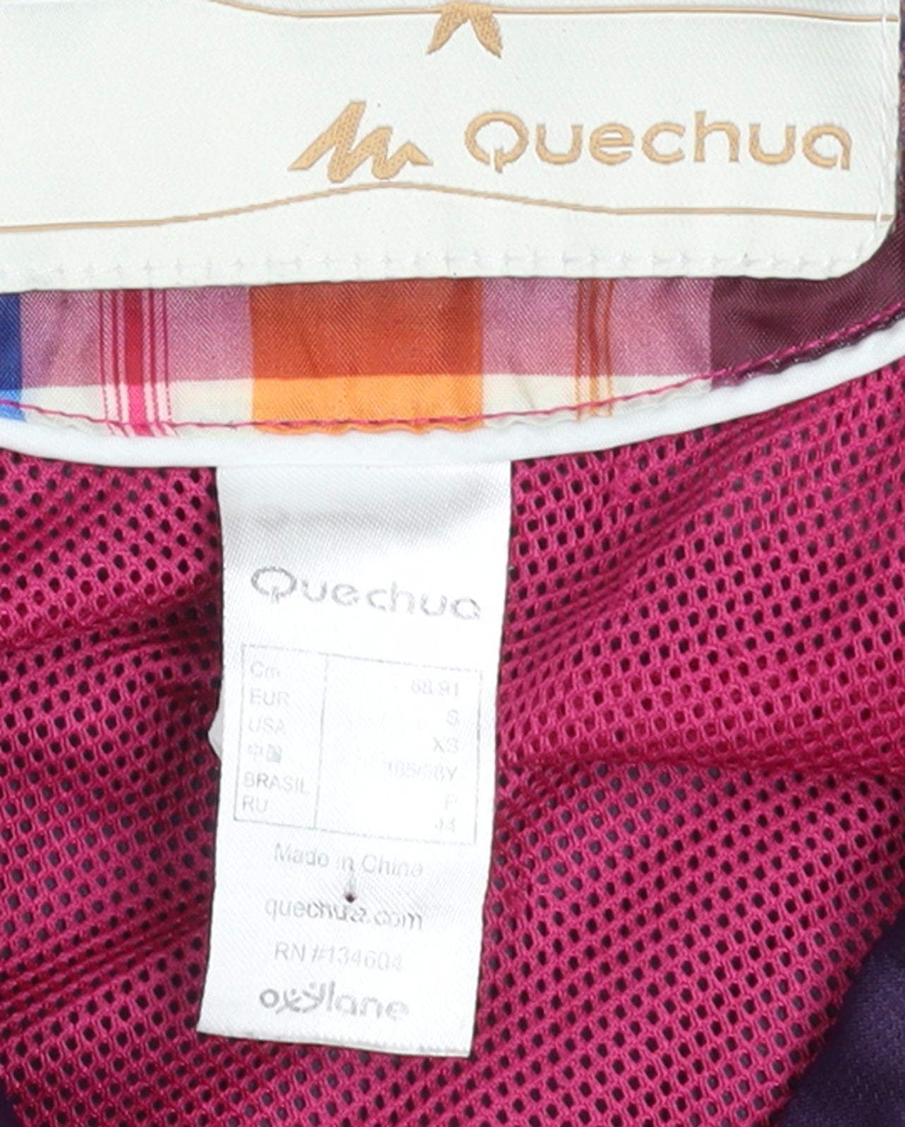 Quechua Women's Purple Waterproof Hooded Rain Jacket Size 8