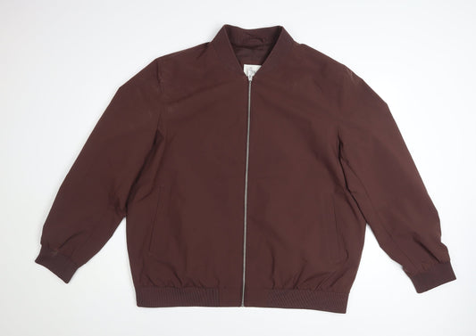 Marks and Spencer Men’s Brown XL Bomber Jacket Polyester Zip Casual