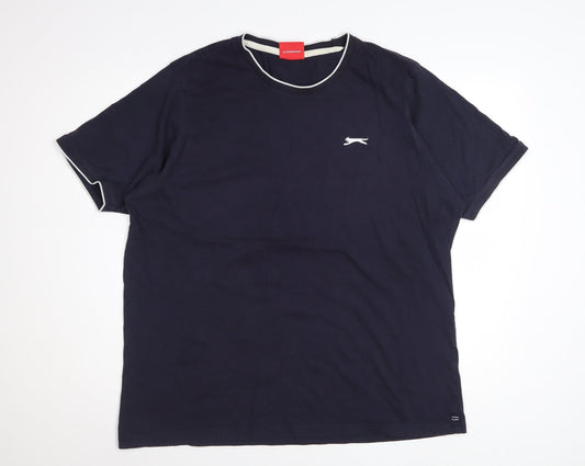 Slazenger Mens Blue XL Crew Neck Cotton T-Shirt