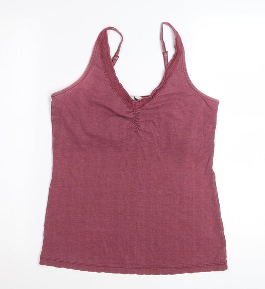 FatFace Womens Purple Lace Trim Cotton Camisole Tank Top UK 10