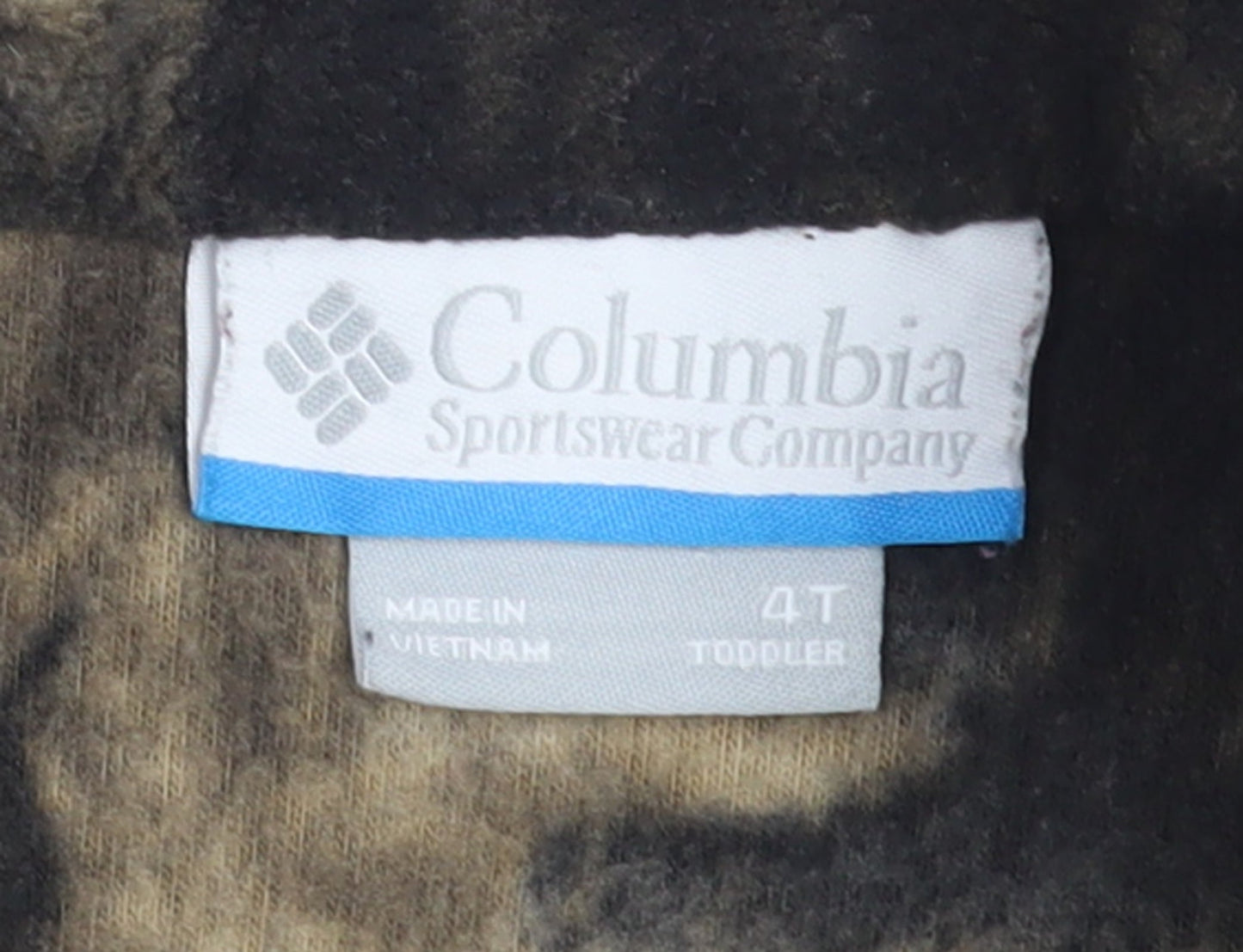 Columbia Boys Brown Camouflage Fleece Full Zip Jacket 4 Years