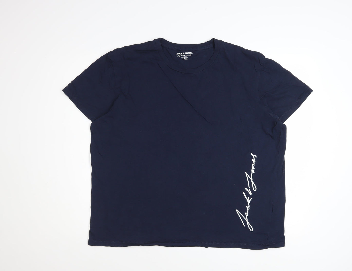 Jack & Jones Men's Blue XXL Cotton Crew Neck Graphic T-Shirt