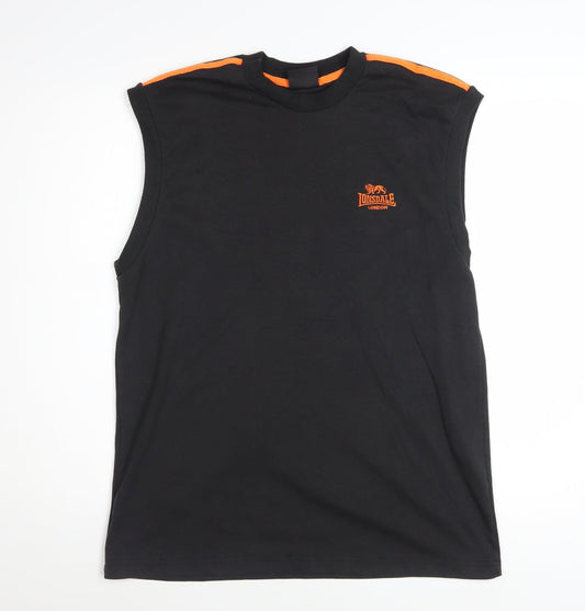 Lonsdale Men's Black Sleeveless Sports T-Shirt Size S