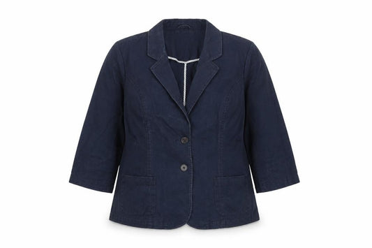 FatFace Women's Blue Cotton 3/4 Sleeve Blazer Jacket Size 18