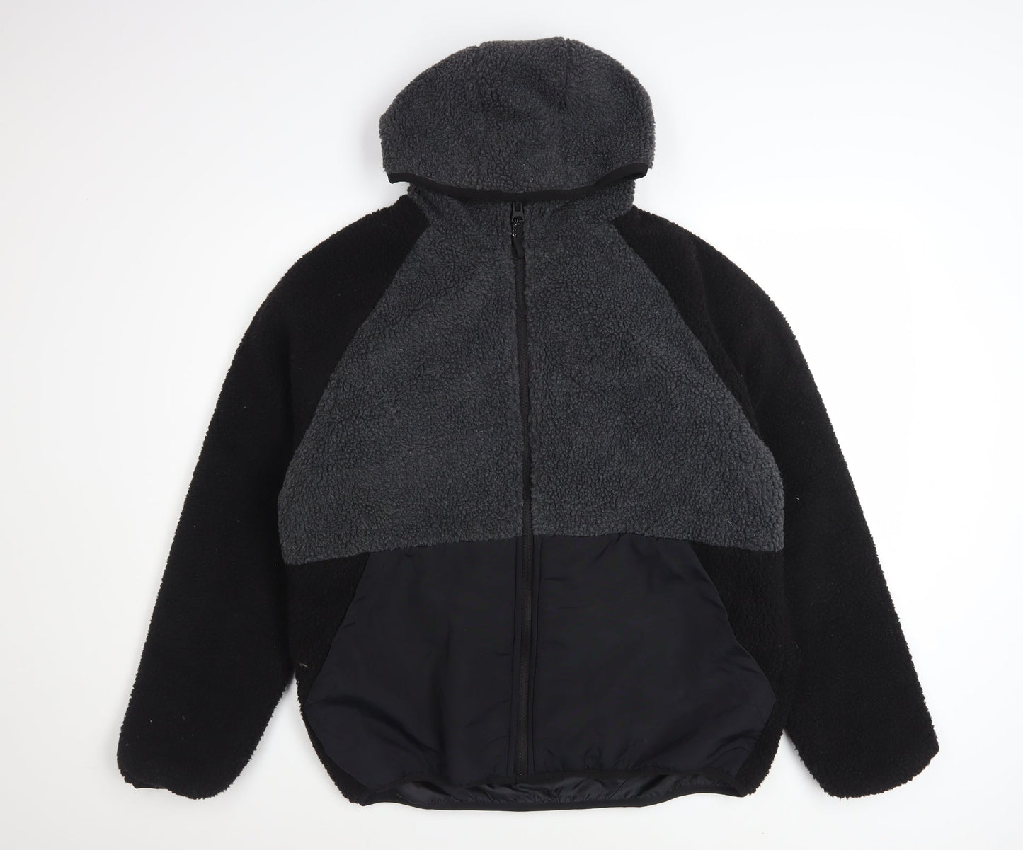 Brave Soul Women's Black Fleece Hooded Puffer Jacket L