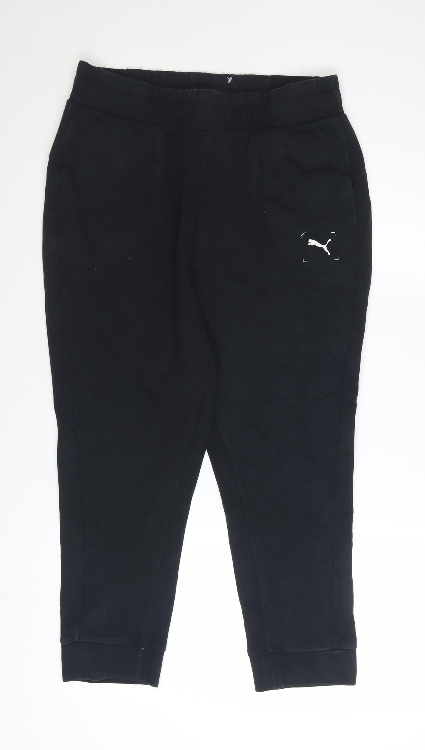 Puma Womens Black Jogger Trousers Size M Fleece Athletic Pants