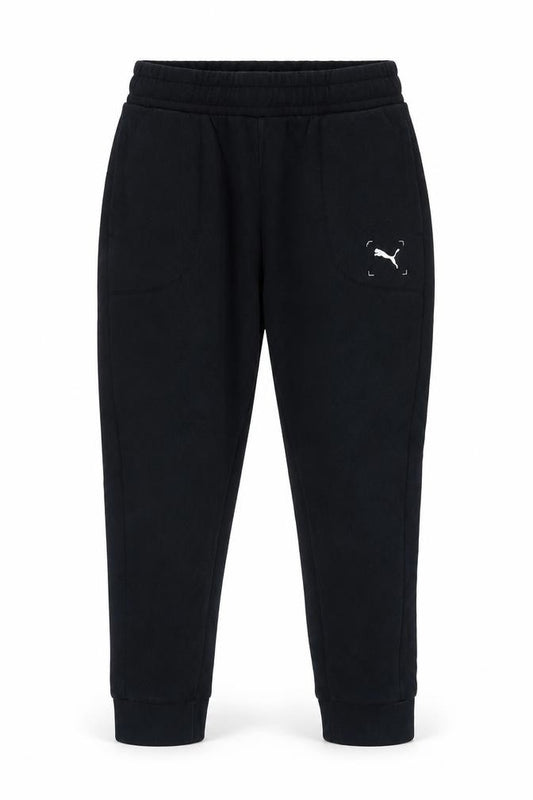Puma Womens Black Jogger Trousers Size M Fleece Athletic Pants