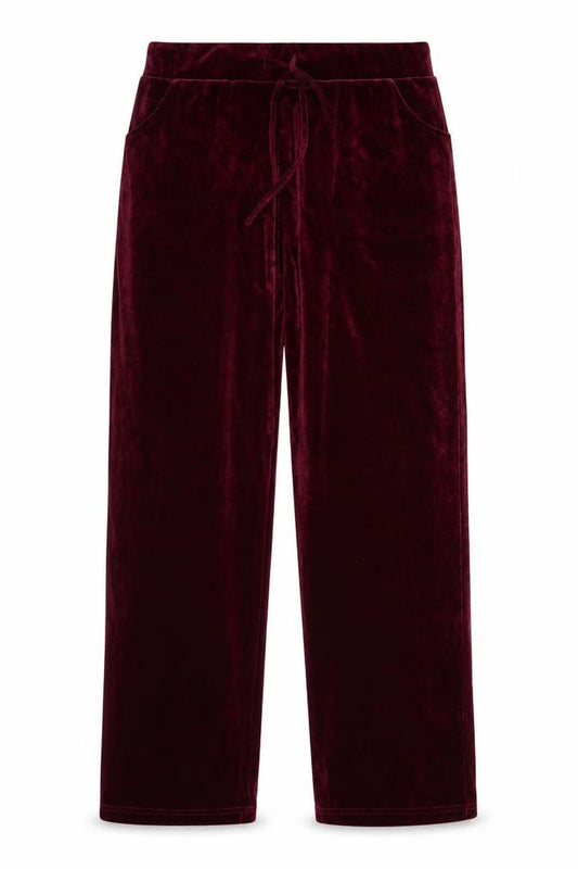 Pour Moi Womens Red Velvet Drawstring Trousers Size 14