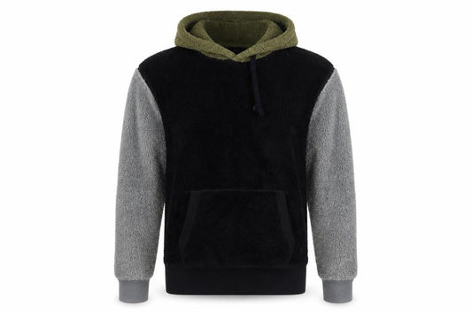 American Eagle Men's Black Grey Green Fleece Pullover Hoodie M