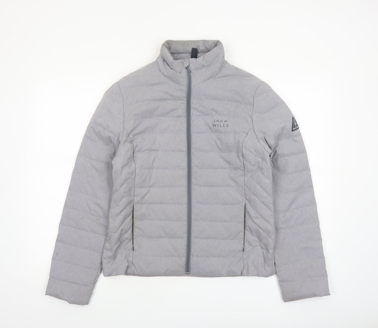 Jack Wills Womens Grey Puffer Jacket Size 12 Regular Fit