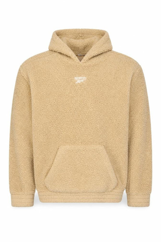 Reebok Men's Beige Fleece Pullover Hoodie Size S