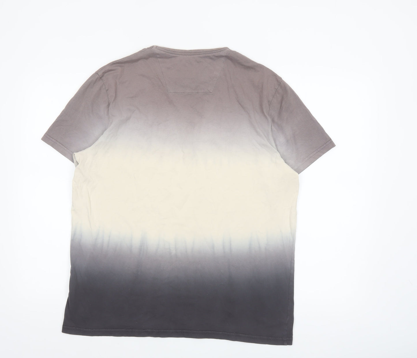 Jasper Conran Men's Grey Ombre Cotton Crew Neck T-Shirt Size L