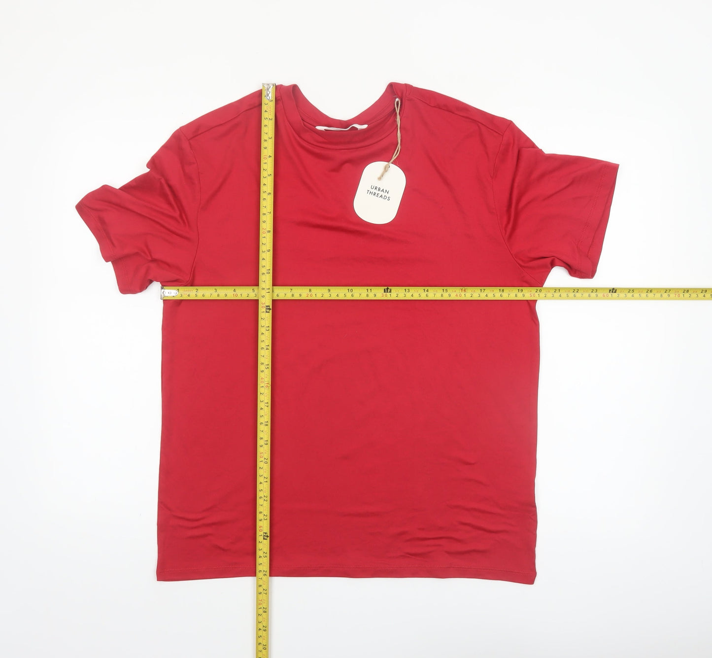 Urban Threads Women's Red Basic Cotton Short Sleeve T-Shirt Size S