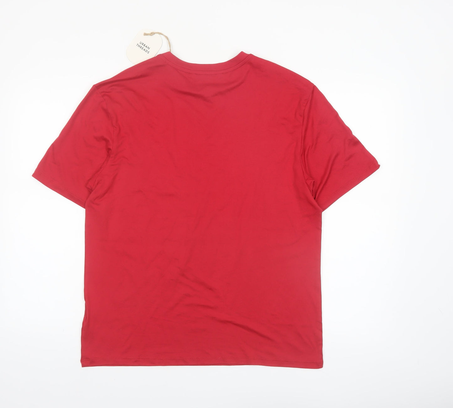 Urban Threads Women's Red Basic Cotton Short Sleeve T-Shirt Size S