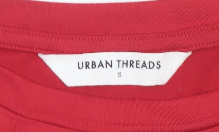 Urban Threads Women's Red Basic Cotton Short Sleeve T-Shirt Size S