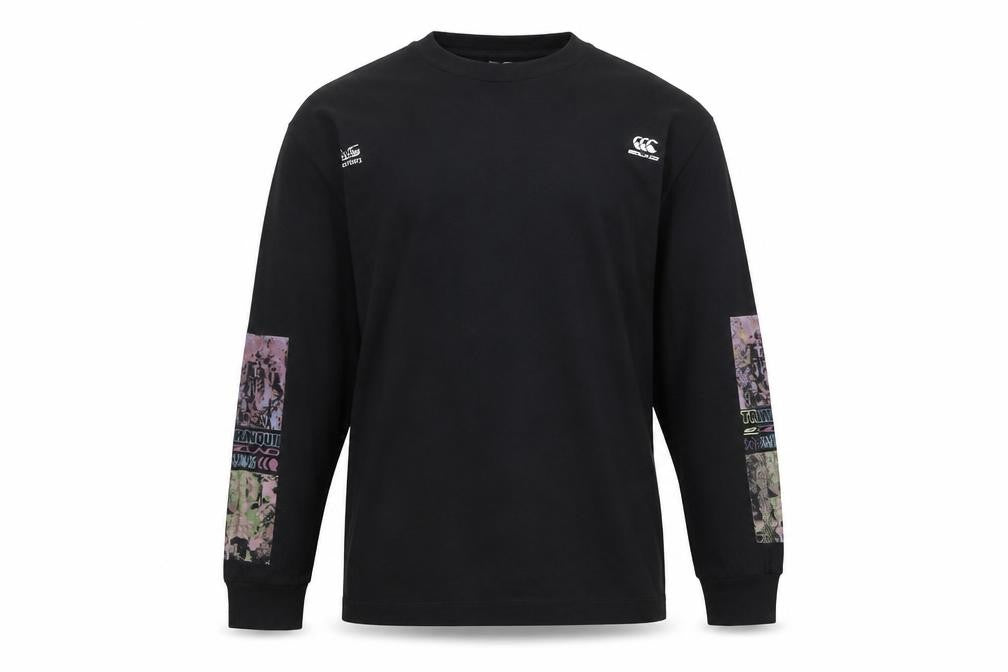 River Island Men’s Black Graphic Long Sleeve Cotton Shirt L