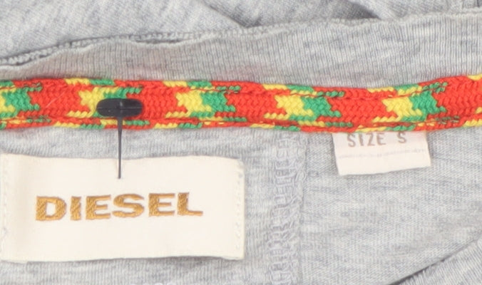 Diesel Men's Grey Graphic Print Cotton T-Shirt Size S