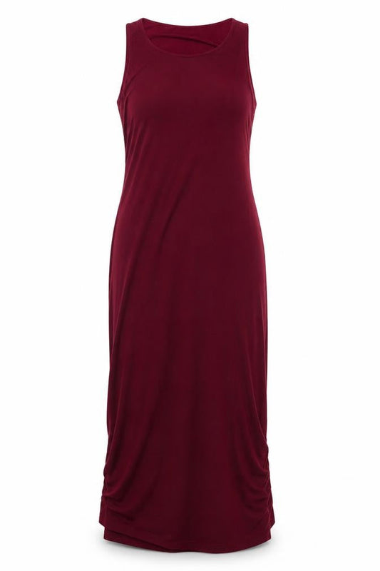 Stradivarius Women Red Size 8 Sleeveless Midi Tank Dress